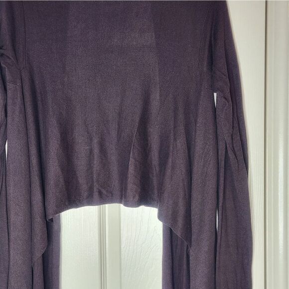 Worthington S/M Chocolate Brown LngSlve SILK Blend Women's Wrap Opened Cardigan - Picture 5 of 9